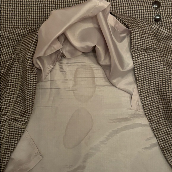 Vintage Talbots Lined Skirt Women's Size 16 Wool Brown Houndstooth A-Line - Picture 8 of 11